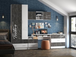 ВЕГА NEW Позитив Антресоль (Бетон темный/белый) в Ижевске - izhevsk.ok-mebel.com | фото 3