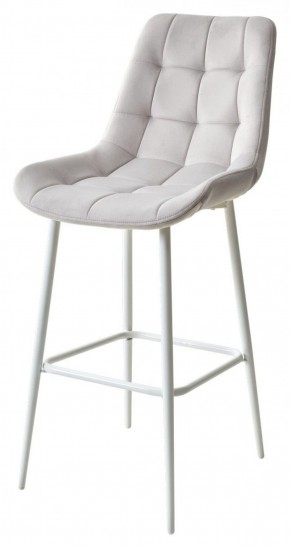 Барный стул ХОФМАН, цвет H-09 Светло-серый, велюр / белый каркас М-City в Ижевске - izhevsk.ok-mebel.com | фото 1