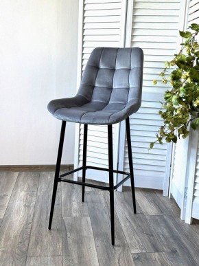 Барный стул ХОФМАН, цвет H-14 Серый, велюр / черный каркас М-City в Ижевске - izhevsk.ok-mebel.com | фото 3