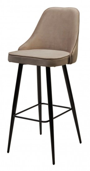 Барный стул NEPAL-BAR БЕЖЕВЫЙ #5, велюр/ черный каркас (H=78cm) М-City в Ижевске - izhevsk.ok-mebel.com | фото