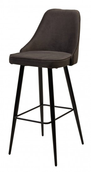 Барный стул NEPAL-BAR ГРАФИТ #14, велюр/ черный каркас (H=78cm) М-City в Ижевске - izhevsk.ok-mebel.com | фото