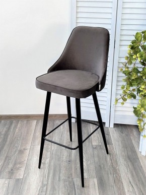 Барный стул NEPAL-BAR ГРАФИТ #14, велюр/ черный каркас (H=78cm) М-City в Ижевске - izhevsk.ok-mebel.com | фото 4