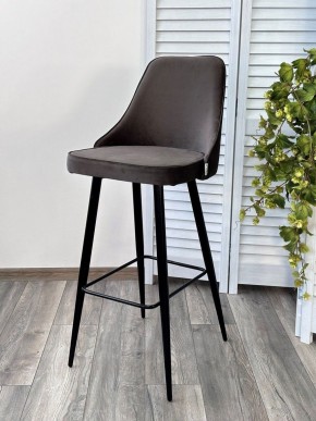 Барный стул NEPAL-BAR ГРАФИТ #14, велюр/ черный каркас (H=78cm) М-City в Ижевске - izhevsk.ok-mebel.com | фото 5