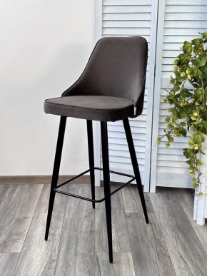 Барный стул NEPAL-BAR ГРАФИТ #14, велюр/ черный каркас (H=78cm) М-City в Ижевске - izhevsk.ok-mebel.com | фото 6