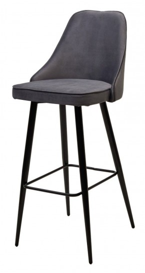 Барный стул NEPAL-BAR СЕРЫЙ #27, велюр/ черный каркас (H=78cm) М-City в Ижевске - izhevsk.ok-mebel.com | фото 1