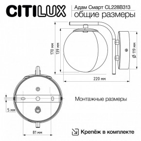 Бра Citilux Адам Смарт CL228B313 в Ижевске - izhevsk.ok-mebel.com | фото 8