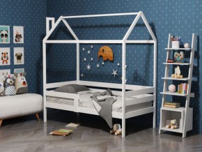 Детская кровать-домик из массива березы Соня-6 (800*1600) Белый/Лак в Ижевске - izhevsk.ok-mebel.com | фото