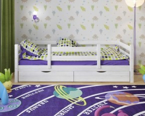 Детская кровать из массива березы Соня-5 (Белый/Лак) в Ижевске - izhevsk.ok-mebel.com | фото