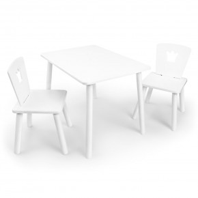 Детский комплект стол и два стула «Корона» Rolti Baby (белый/белый, массив березы/мдф) в Ижевске - izhevsk.ok-mebel.com | фото