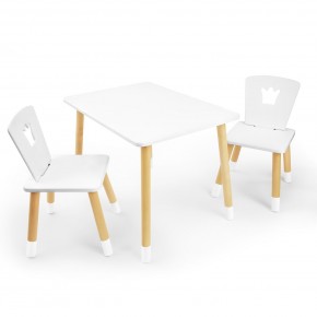 Детский комплект стол и два стула «Корона» Rolti Baby (белый/береза, массив березы/мдф) в Ижевске - izhevsk.ok-mebel.com | фото
