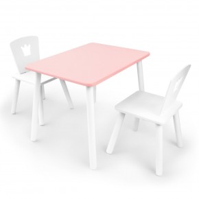 Детский комплект стол и два стула «Корона» Rolti Baby (розовый/белый, массив березы/мдф) в Ижевске - izhevsk.ok-mebel.com | фото