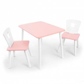 Детский комплект стол и два стула «Корона» Rolti Baby (розовый/розовый, массив березы/мдф) в Ижевске - izhevsk.ok-mebel.com | фото