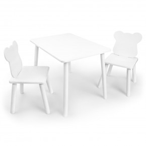 Детский комплект стол и два стула «Мишка» Rolti Baby (белый/белый, массив березы/мдф) в Ижевске - izhevsk.ok-mebel.com | фото
