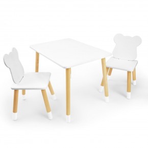 Детский комплект стол и два стула «Мишка» Rolti Baby (белый/береза, массив березы/мдф) в Ижевске - izhevsk.ok-mebel.com | фото