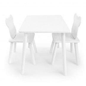 Детский комплект стол и два стула Мишка Rolti Baby с накладкой Алфавит (белая столешница/белое сиденье/белые ножки) в Ижевске - izhevsk.ok-mebel.com | фото 2