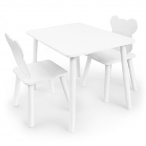 Детский комплект стол и два стула Мишка Rolti Baby с накладкой Алфавит (белая столешница/белое сиденье/белые ножки) в Ижевске - izhevsk.ok-mebel.com | фото 3