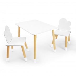 Детский комплект стол и два стула «Облачко» Rolti Baby (белый/береза, массив березы/мдф) в Ижевске - izhevsk.ok-mebel.com | фото