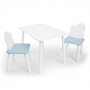 Детский комплект стол и два стула «Облачко» Rolti Baby (белый/голубой, массив березы/мдф) в Ижевске - izhevsk.ok-mebel.com | фото