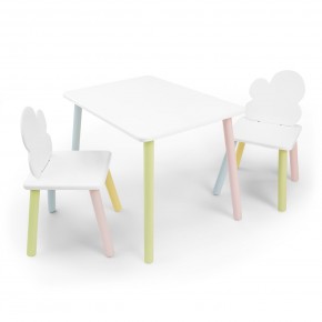 Детский комплект стол и два стула «Облачко» Rolti Baby (белый/цветной, массив березы/мдф) в Ижевске - izhevsk.ok-mebel.com | фото