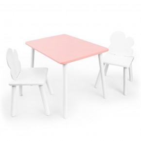 Детский комплект стол и два стула «Облачко» Rolti Baby (розовый/белый, массив березы/мдф) в Ижевске - izhevsk.ok-mebel.com | фото