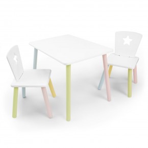 Детский комплект стол и два стула «Звезда» Rolti Baby (белый/цветной, массив березы/мдф) в Ижевске - izhevsk.ok-mebel.com | фото