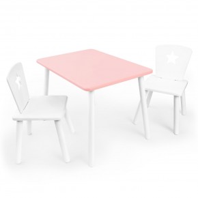 Детский комплект стол и два стула «Звезда» Rolti Baby (розовый/белый, массив березы/мдф) в Ижевске - izhevsk.ok-mebel.com | фото