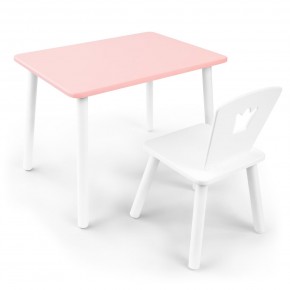 Детский комплект стол и стул «Корона» Rolti Baby (розовый/белый, массив березы/мдф) в Ижевске - izhevsk.ok-mebel.com | фото 1