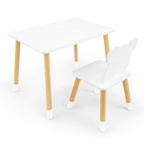 Детский комплект стол и стул «Мишка» Rolti Baby (белый/береза, массив березы/мдф) в Ижевске - izhevsk.ok-mebel.com | фото
