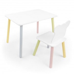 Детский комплект стол и стул «Мишка» Rolti Baby (белый/цветной, массив березы/мдф) в Ижевске - izhevsk.ok-mebel.com | фото