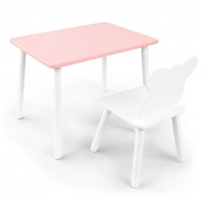 Детский комплект стол и стул «Мишка» Rolti Baby (розовый/белый, массив березы/мдф) в Ижевске - izhevsk.ok-mebel.com | фото 1