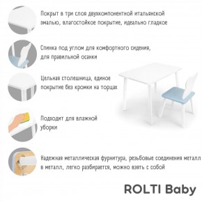 Детский комплект стол и стул «Облачко» Rolti Baby  (голубая столешница/голубое сиденье/белые ножки) в Ижевске - izhevsk.ok-mebel.com | фото 2