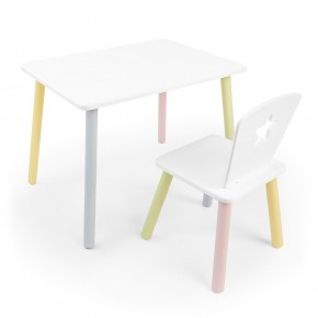 Детский комплект стол и стул «Звезда» Rolti Baby (белый/цветной, массив березы/мдф) в Ижевске - izhevsk.ok-mebel.com | фото
