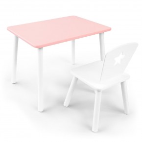 Детский комплект стол и стул «Звезда» Rolti Baby (розовый/белый, массив березы/мдф) в Ижевске - izhevsk.ok-mebel.com | фото 1