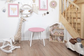 Детский стол круглый Rolti Baby (розовый/белый, массив березы/мдф) в Ижевске - izhevsk.ok-mebel.com | фото
