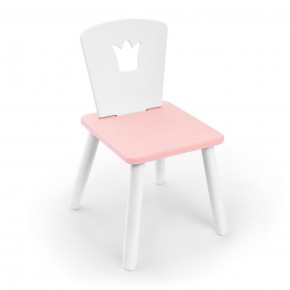 Детский стул Rolti Baby «Корона» (белый/розовый/белый, массив березы/мдф) в Ижевске - izhevsk.ok-mebel.com | фото 1