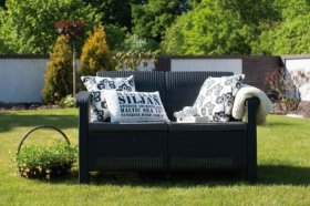 Диван пластиковый Корфу (Corfu love seat) графит в Ижевске - izhevsk.ok-mebel.com | фото 5