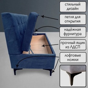 Диван Сканди Д1-ВСи (велюр синий) 1200 в Ижевске - izhevsk.ok-mebel.com | фото 2