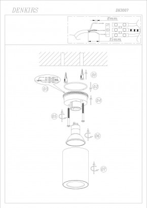 DK3007-BK Накладной светильник влагозащ., IP 44, 15 Вт, GU10, черный, алюминий в Ижевске - izhevsk.ok-mebel.com | фото 6
