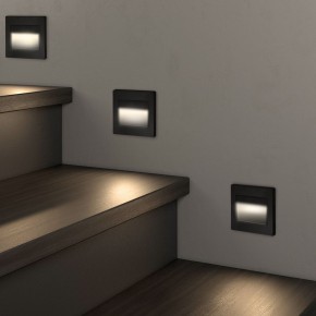 DK3050-BK Светильник встраиваемый в стену, IP 20, LED 3000, 1 Вт, черный пластик в Ижевске - izhevsk.ok-mebel.com | фото 3