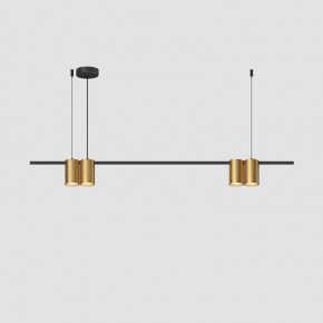 DK4061-BK+SG Подвесной светильник ORBIT, IP20, 4xGU10 LED до 15 Вт, черный + сатинированное золото, алюминий в Ижевске - izhevsk.ok-mebel.com | фото
