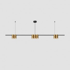 DK4063-BK+SG Подвесной светильник ORBIT, IP20, 7xGU10 LED до 15 Вт, черный + сатинированное золото, алюминий в Ижевске - izhevsk.ok-mebel.com | фото