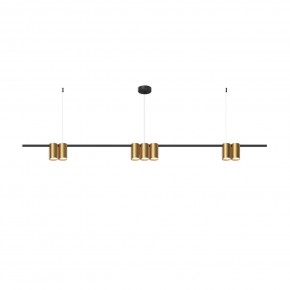 DK4063-BK+SG Подвесной светильник ORBIT, IP20, 7xGU10 LED до 15 Вт, черный + сатинированное золото, алюминий в Ижевске - izhevsk.ok-mebel.com | фото 3