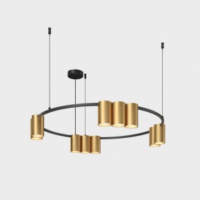 DK4065-BK+SG Подвесной светильник ORBIT , IP20, 10xGU10 LED до 15 Вт, черный + сатинированное золото, алюминий в Ижевске - izhevsk.ok-mebel.com | фото