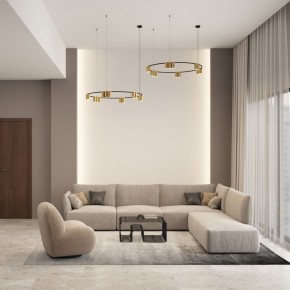 DK4067-BK+SG Подвесной светильник ORBIT, IP20, 15xGU10 LED, до 15 Вт, черный + сатинированное золото, алюминий в Ижевске - izhevsk.ok-mebel.com | фото 4