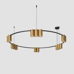 DK4067-BK+SG Подвесной светильник ORBIT, IP20, 15xGU10 LED, до 15 Вт, черный + сатинированное золото, алюминий в Ижевске - izhevsk.ok-mebel.com | фото 2