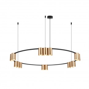 DK4067-BK+SG Подвесной светильник ORBIT, IP20, 15xGU10 LED, до 15 Вт, черный + сатинированное золото, алюминий в Ижевске - izhevsk.ok-mebel.com | фото 3