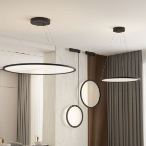 DK6604-BK Подвесной вертикальный светильник Veil со светодиодом H1500 d450 220V 36W 3000-6000K IP20 черный алюминий в Ижевске - izhevsk.ok-mebel.com | фото 4
