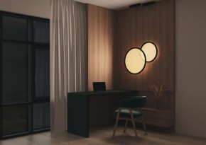 DK6606-BK Подвесной вертикальный светильник Veil со светодиодом H1700 d600 220V 48W 3000-6000K IP20 черный алюминий в Ижевске - izhevsk.ok-mebel.com | фото 5
