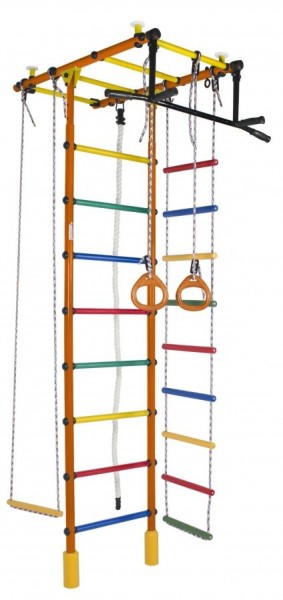 ДСК Атлант оранжевый радуга: турник, кольца, канат, трапеция, веревочная лестница в Ижевске - izhevsk.ok-mebel.com | фото