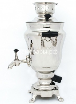 Электрический самовар из латуни никелированный на 1,5 литра форма "Тюльпан" с защитой от выкипания в Ижевске - izhevsk.ok-mebel.com | фото 1